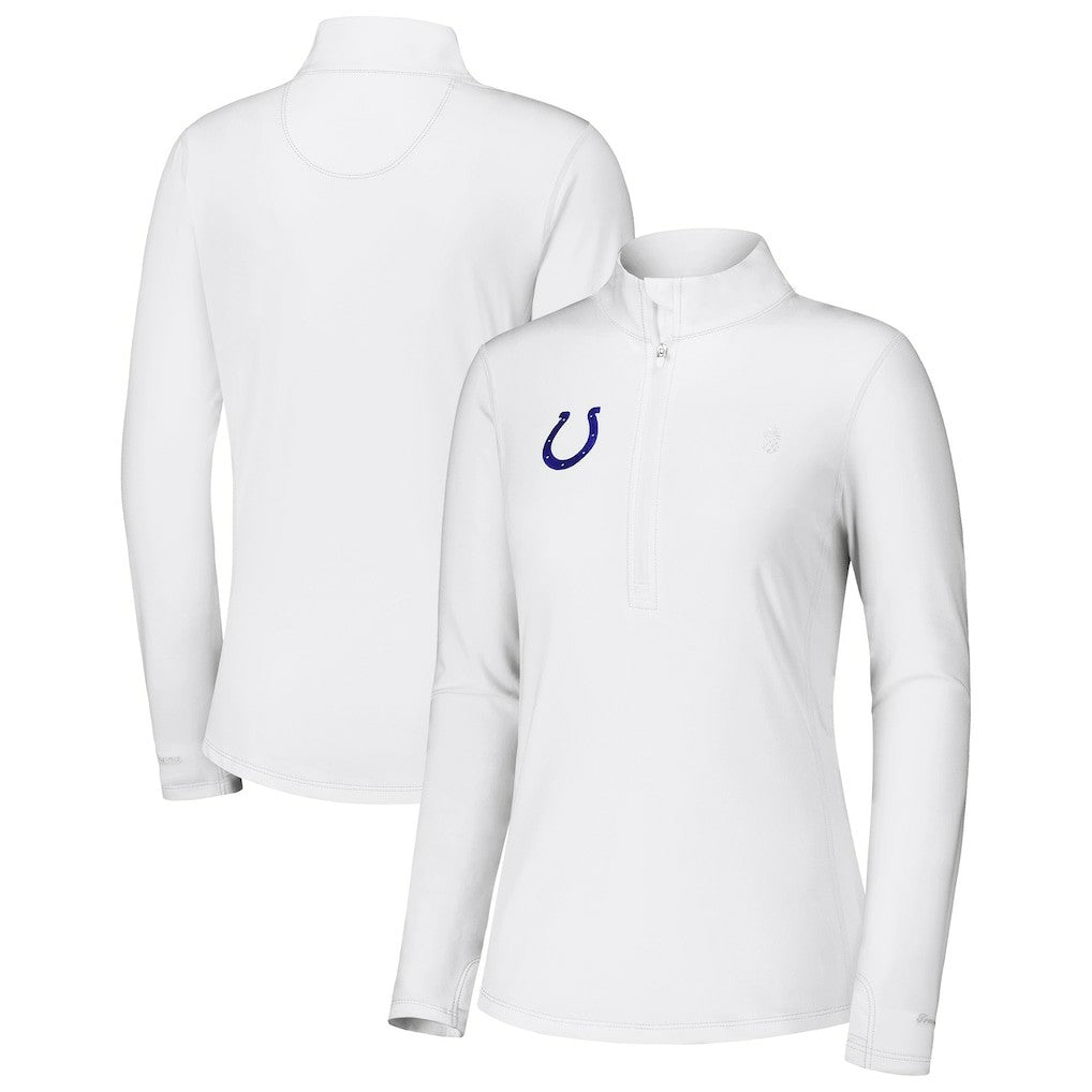 Indianapolis Colts Women's Sport Playa Vista IslandZone Quarter-Zip Jacket - White - Tommy Bahama