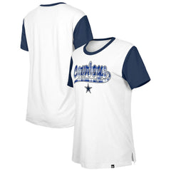 Dallas Cowboys New Era Women's 3rd Down T-Shirt - White/Navy - NFL
