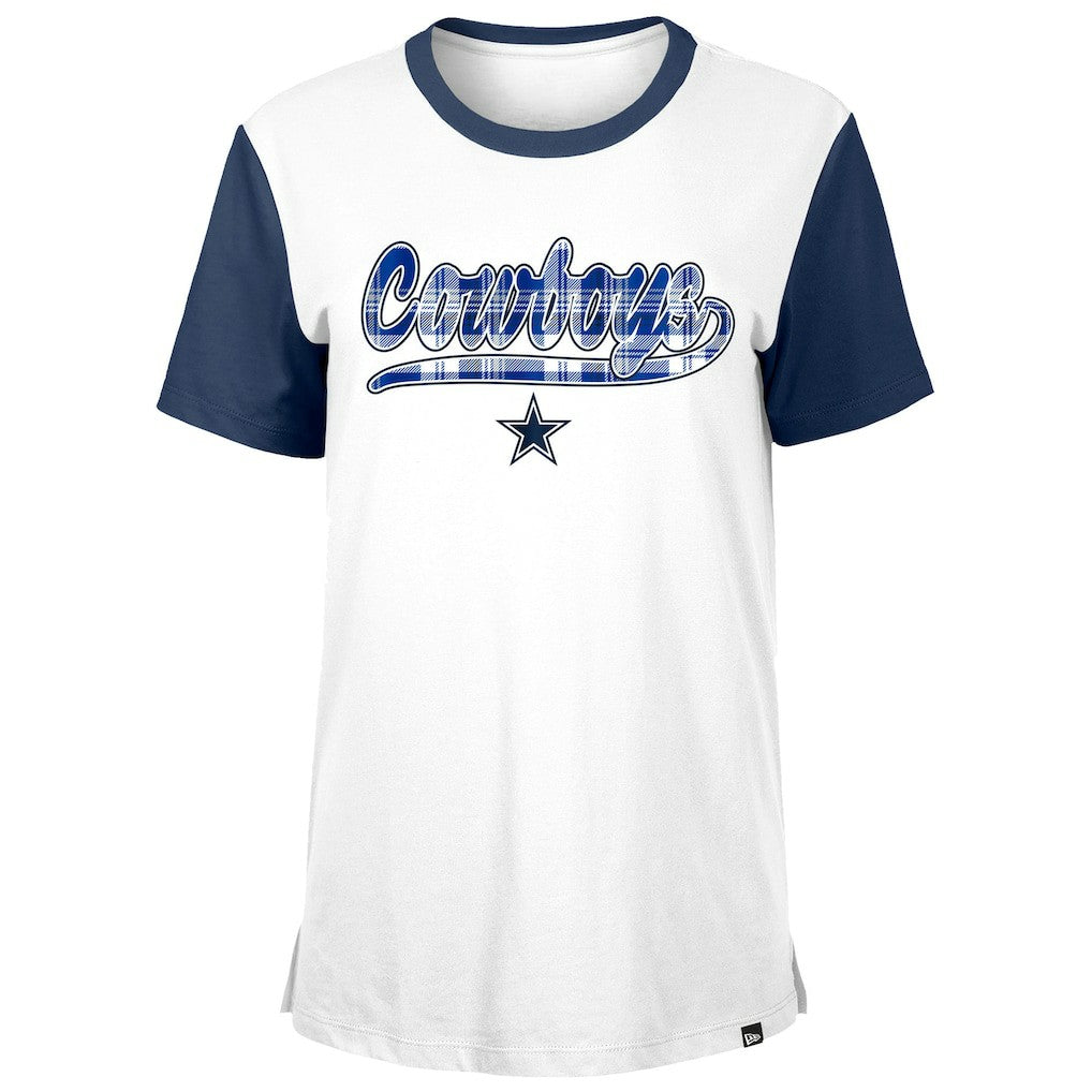 Dallas Cowboys New Era Women's 3rd Down T-Shirt - White/Navy - NFL