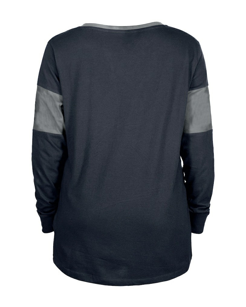 Dallas Cowboys New Era Women's Lace-Up Notch-Neck Long Sleeve T-Shirt - Navy - NFL
