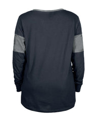 Dallas Cowboys New Era Women's Lace-Up Notch-Neck Long Sleeve T-Shirt - Navy - NFL