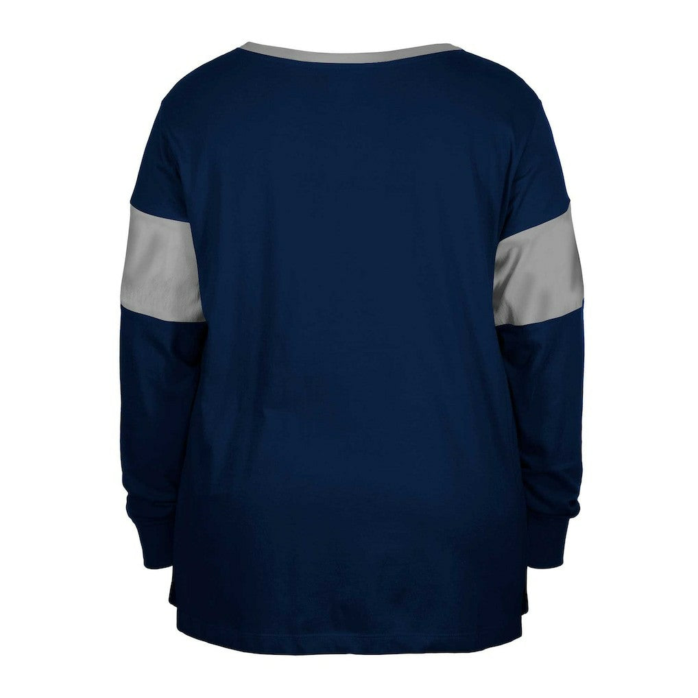 Dallas Cowboys New Era Women's Plus Size Lace-Up Notch Neck Long Sleeve T-Shirt  - Navy - NFL