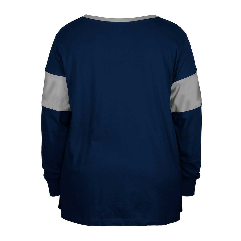 Dallas Cowboys New Era Women's Plus Size Lace-Up Notch Neck Long Sleeve T-Shirt  - Navy - NFL