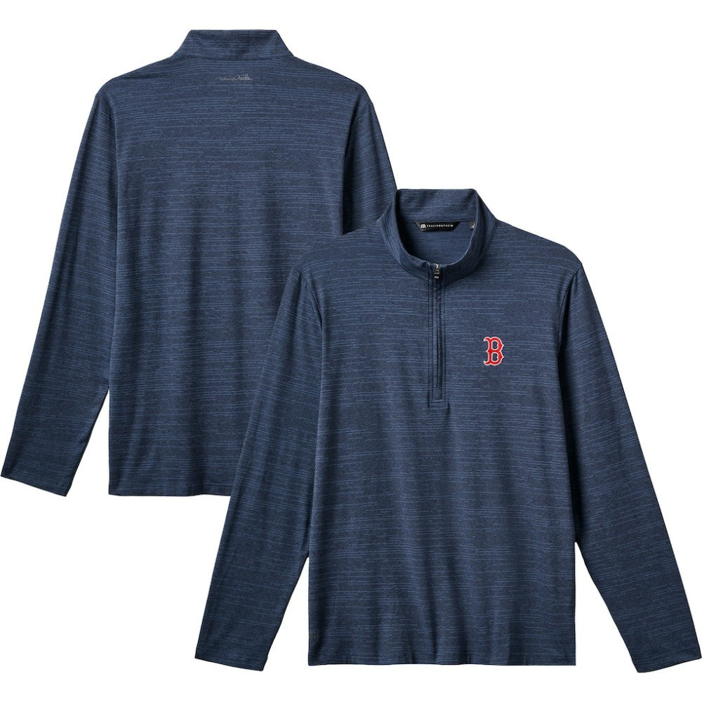 Boston Red Sox TravisMathew The Heater Quarter-Zip Pullover Top Online