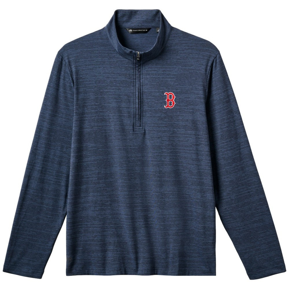 Boston Red Sox TravisMathew The Heater Quarter-Zip Pullover Top Online