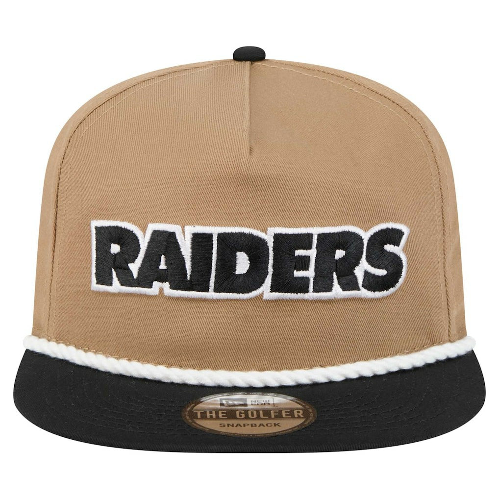 Las Vegas Raiders New Era Desert Golfer Snapback Hat - Khaki/Black - NFL