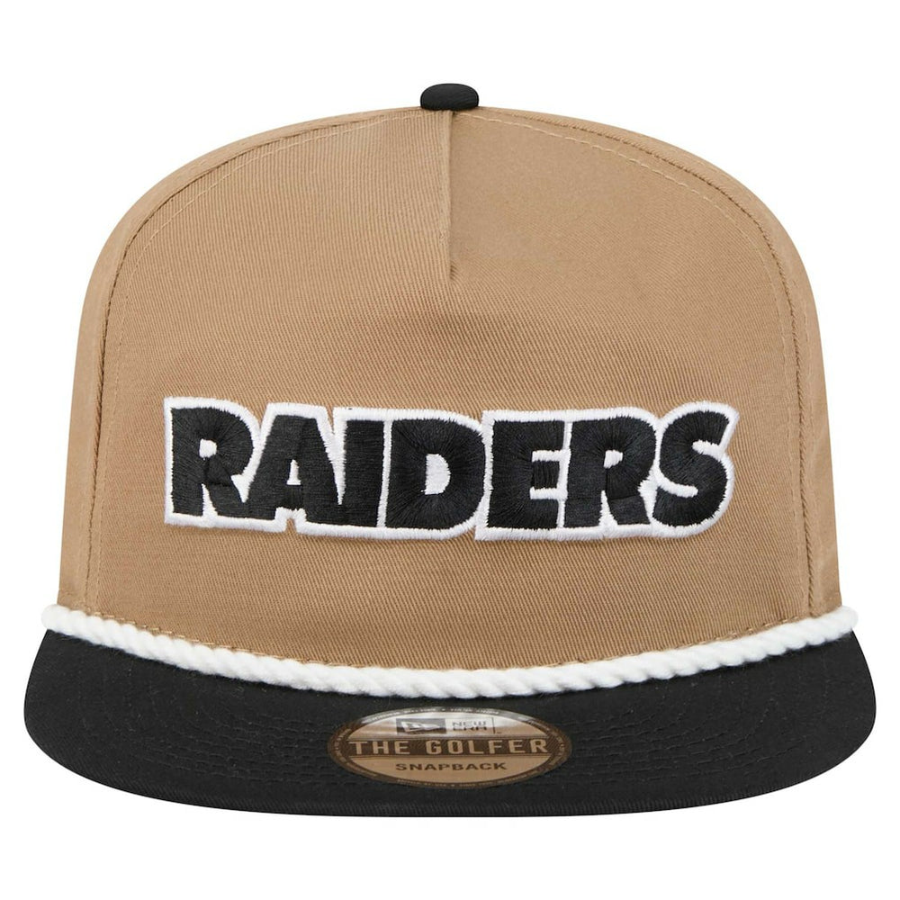 Las Vegas Raiders New Era Desert Golfer Snapback Hat - Khaki/Black - NFL