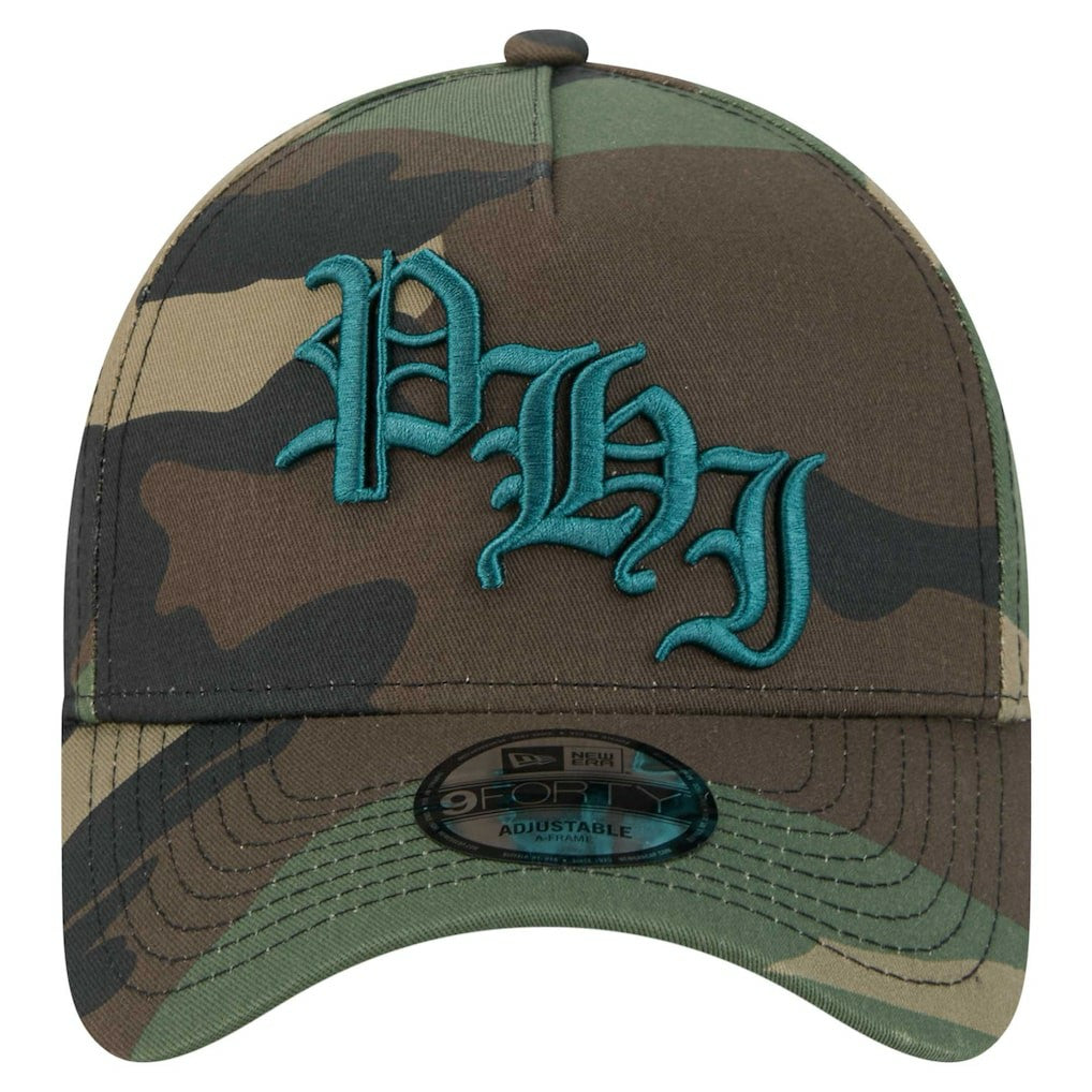 Philadelphia Eagles New Era Mystic Camo A-Frame 9FORTY Adjustable Hat - Camo - NFL