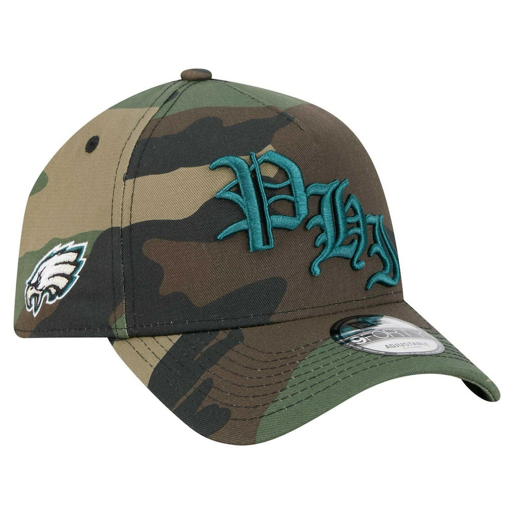 Philadelphia Eagles New Era Mystic Camo A-Frame 9FORTY Adjustable Hat - Camo - NFL