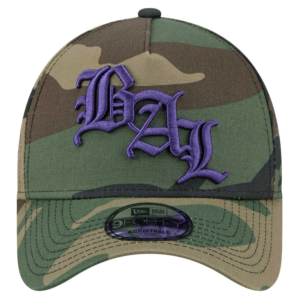 Baltimore Ravens New Era Mystic Camo A-Frame 9FORTY Adjustable Hat - Camo - NFL