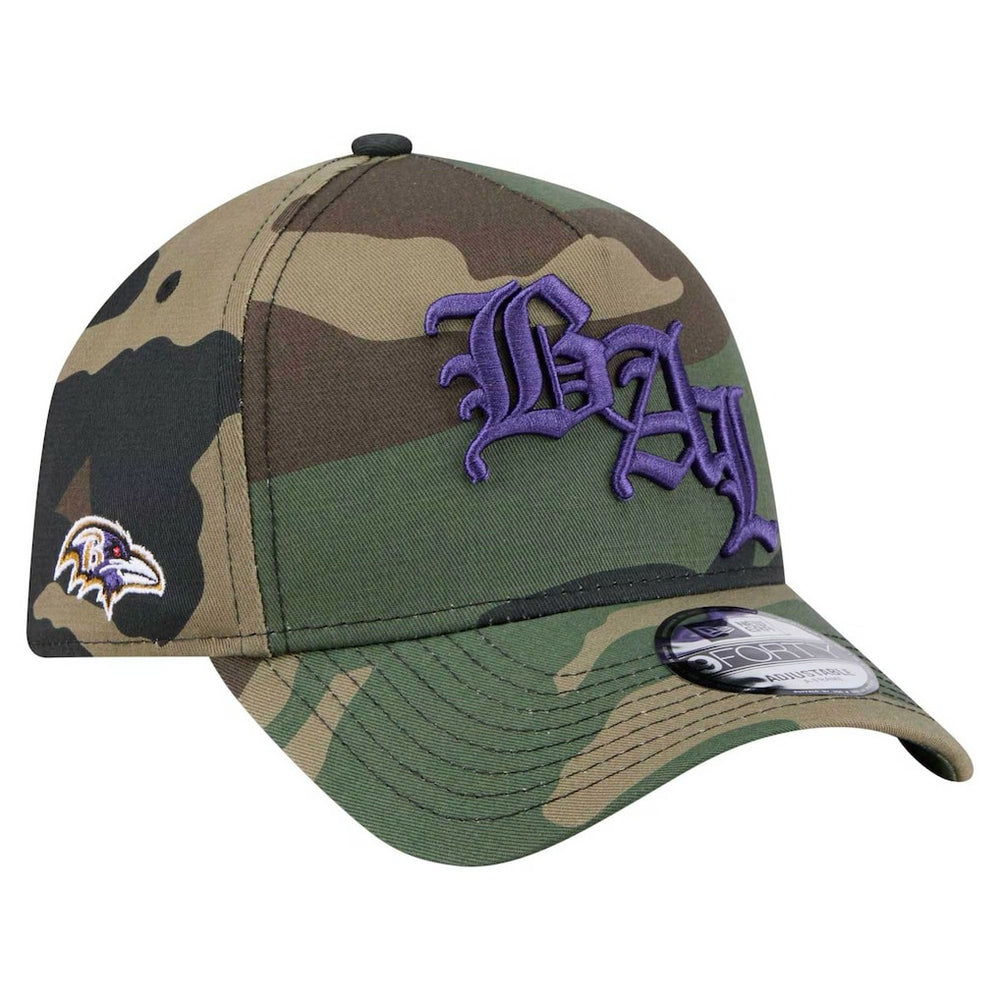 Baltimore Ravens New Era Mystic Camo A-Frame 9FORTY Adjustable Hat - Camo - NFL