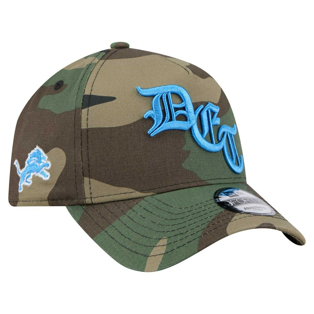 Detroit Lions New Era Mystic Camo A-Frame 9FORTY Adjustable Hat - Camo - NFL