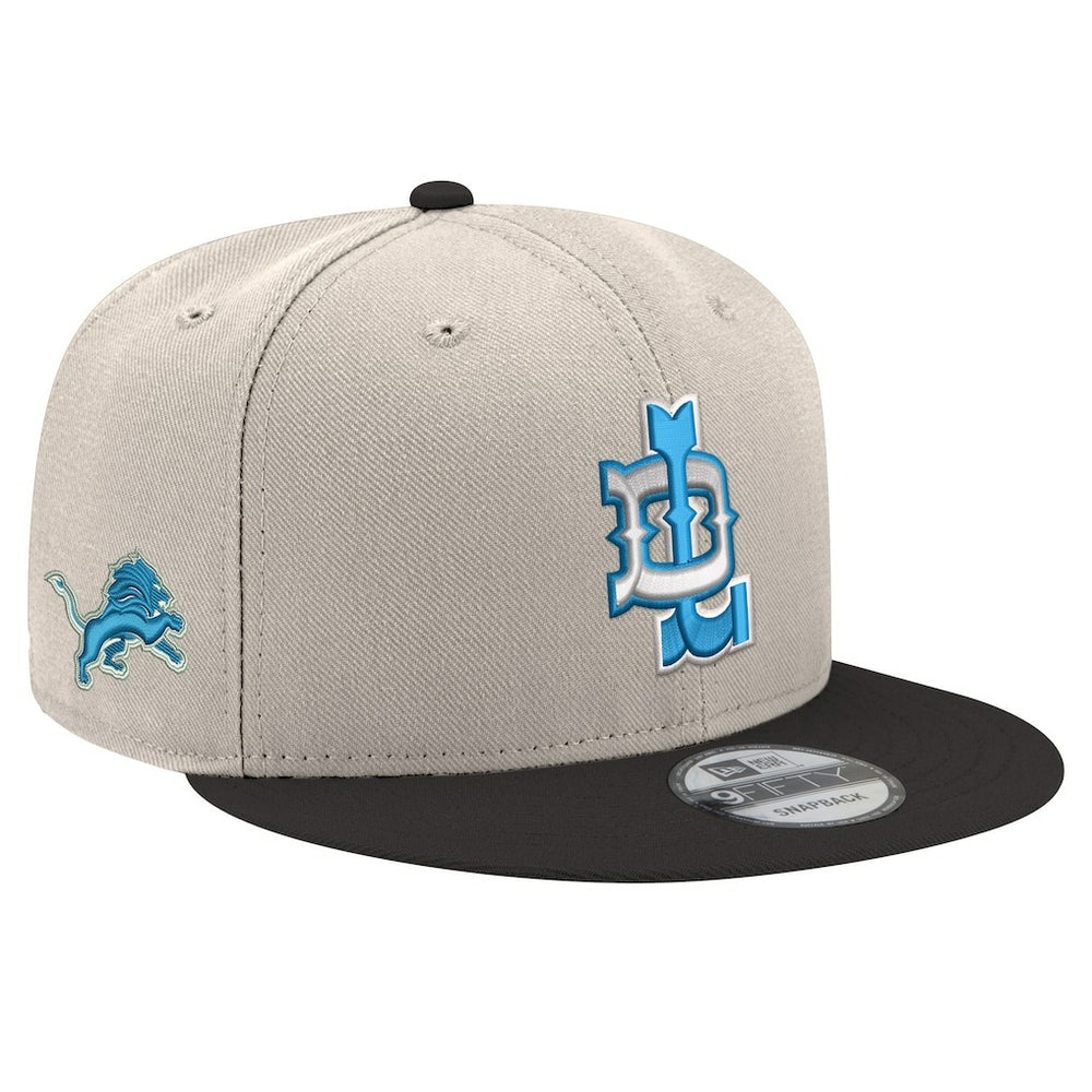 Detroit Lions New Era City Originals 9FIFTY Snapback Hat - Cream/Blue - NFL