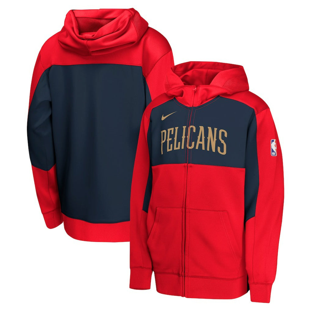 Nike New Orleans Pelicans Youth Authentic On-Court Showtime Performance Full-Zip Hoodie Red/Navy