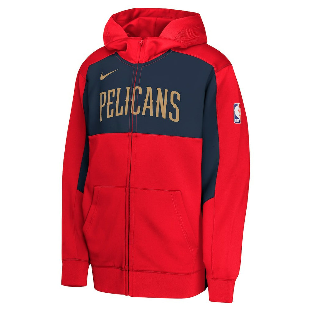 Nike New Orleans Pelicans Youth Authentic On-Court Showtime Performance Full-Zip Hoodie Red/Navy
