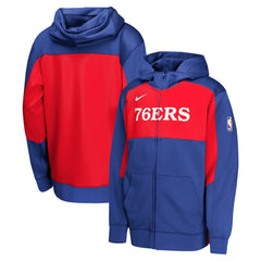 Nike Philadelphia 76ers Youth Authentic On-Court Showtime Performance Full-Zip Hoodie Royal/Red