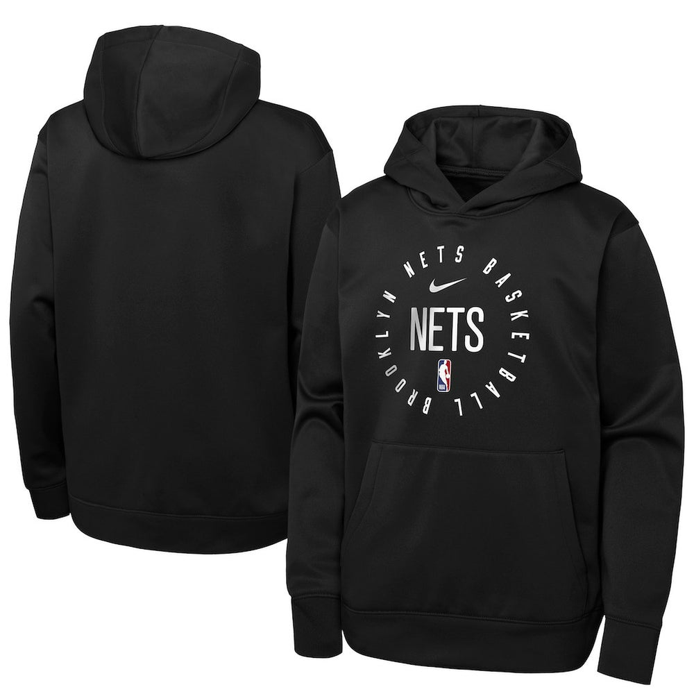 Nike Brooklyn Nets Youth Performance Practice Spotlight Pullover Hoodie Black