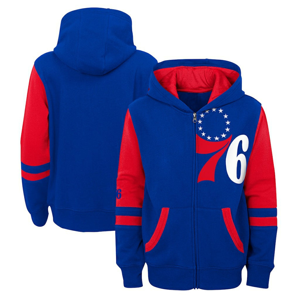 Philadelphia 76ers Preschool Straight To The League Full-Zip Hoodie Royal
