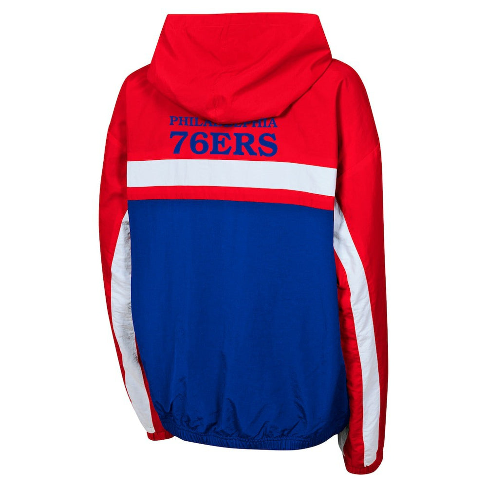 Philadelphia 76ers Youth Headliner Windbreaker Full-Zip Hoodie Jacket Red