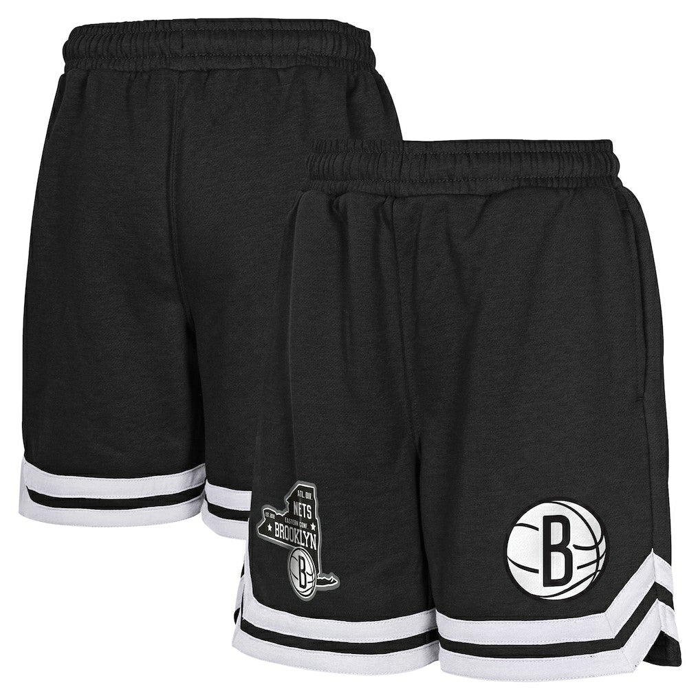 Brooklyn Nets Youth Teardrop Fleece Shorts Black
