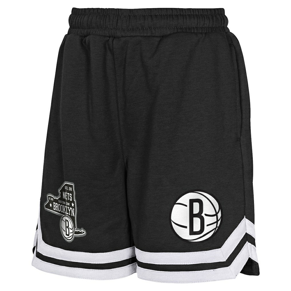 Brooklyn Nets Youth Teardrop Fleece Shorts Black