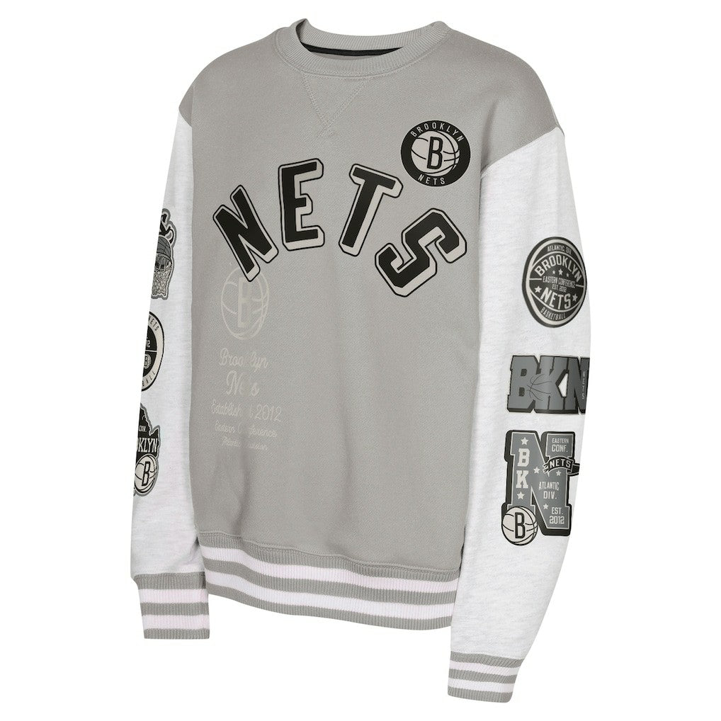 Brooklyn Nets Youth Star Treatment Pullover Sweatshirt Gray