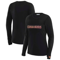 Washington Commanders WEAR by Erin Andrews x Gracie Hunt Women's Mesh Panel Long Sleeve T-Shirt - Black - NFL