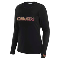 Washington Commanders WEAR by Erin Andrews x Gracie Hunt Women's Mesh Panel Long Sleeve T-Shirt - Black - NFL