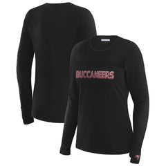Tampa Bay Buccaneers WEAR by Erin Andrews x Gracie Hunt Women's Mesh Panel Long Sleeve T-Shirt - Black - NFL