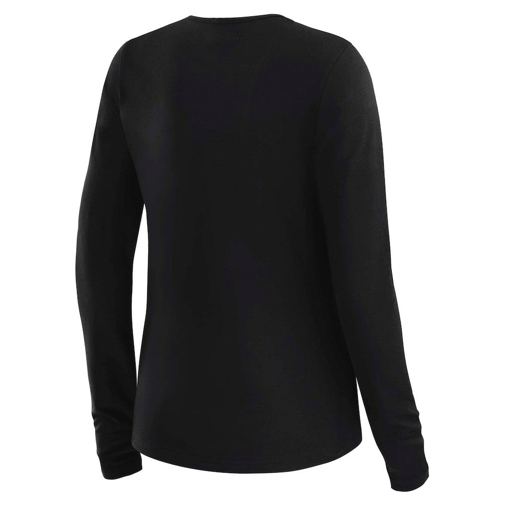 Cincinnati Bengals WEAR by Erin Andrews x Gracie Hunt Women's Mesh Panel Long Sleeve T-Shirt - Black - NFL