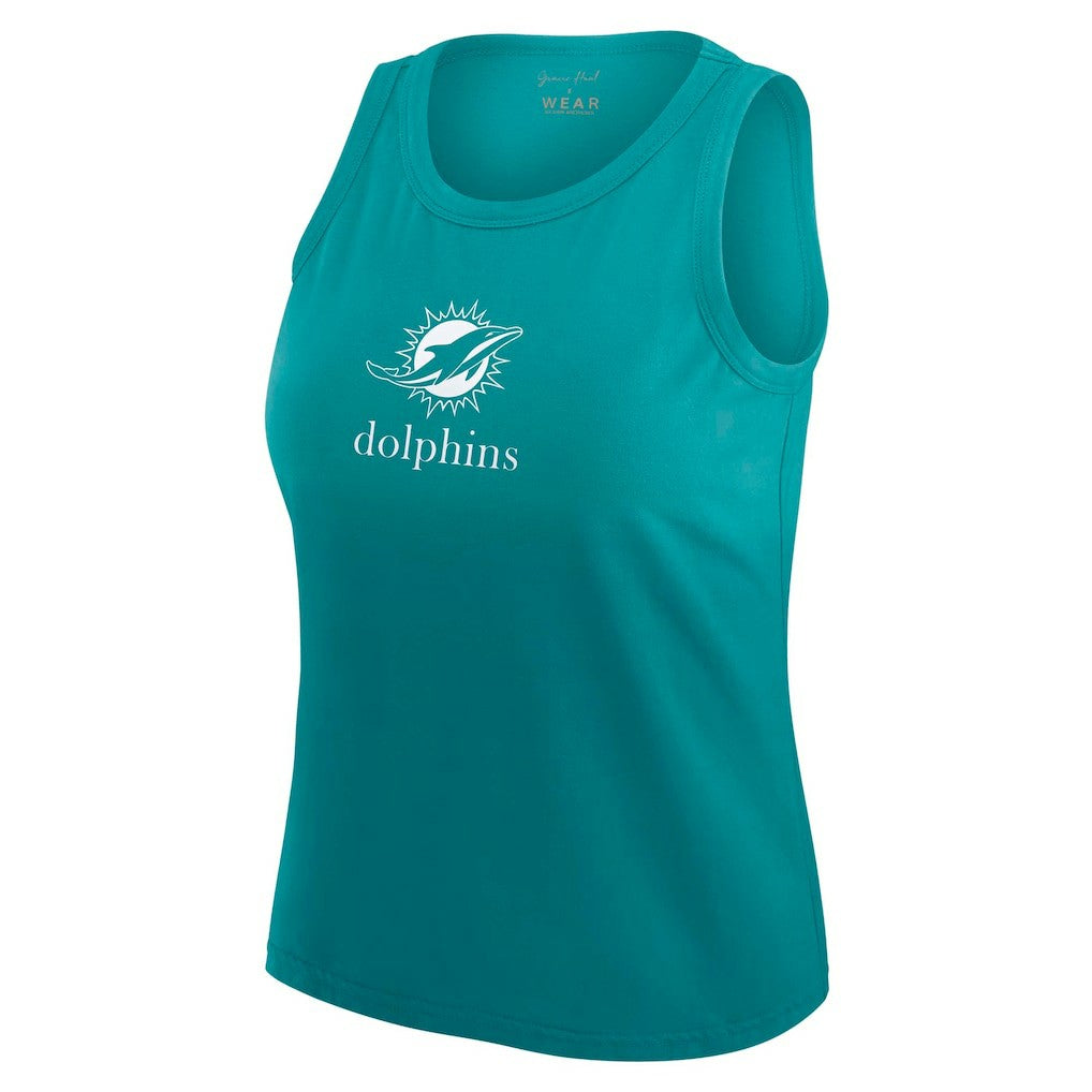 Miami Dolphins WEAR by Erin Andrews x Gracie Hunt Women's Ombre Tank Top - Aqua - NFL