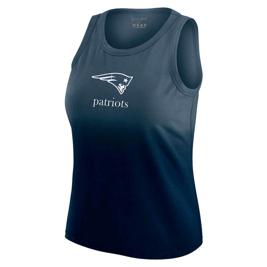 New England Patriots WEAR by Erin Andrews x Gracie Hunt Women's Ombre Tank Top - Navy - NFL