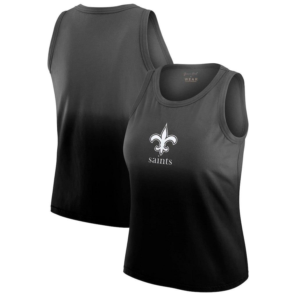 New Orleans Saints WEAR by Erin Andrews x Gracie Hunt Women's Ombre Tank Top - Black - NFL