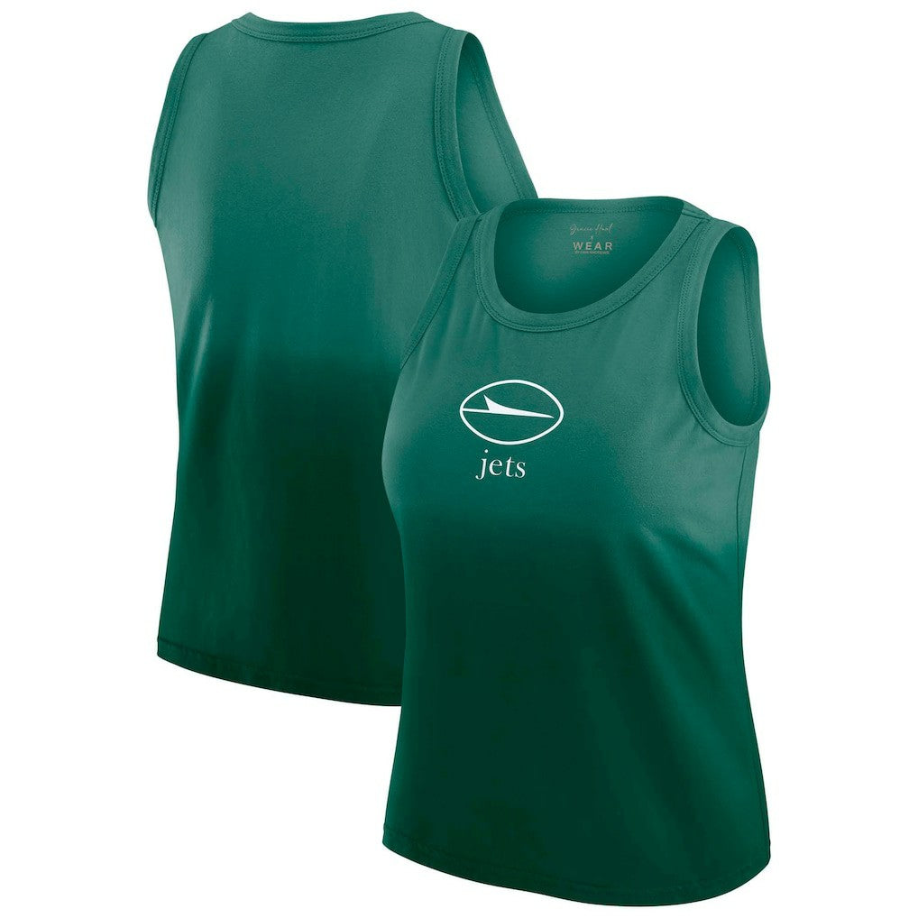 New York Jets WEAR by Erin Andrews x Gracie Hunt Women's Ombre Tank Top - Green - NFL
