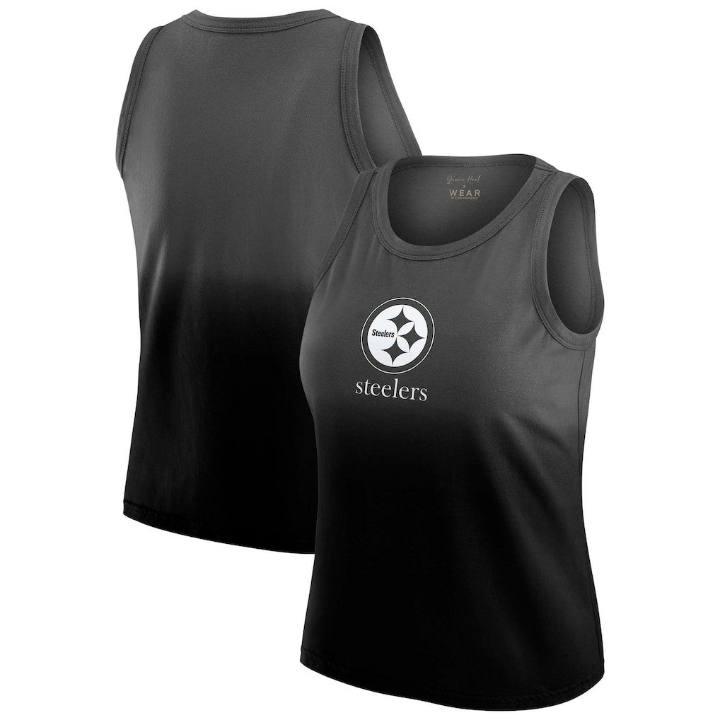 Pittsburgh Steelers WEAR by Erin Andrews x Gracie Hunt Women's Ombre Tank Top - Black - NFL