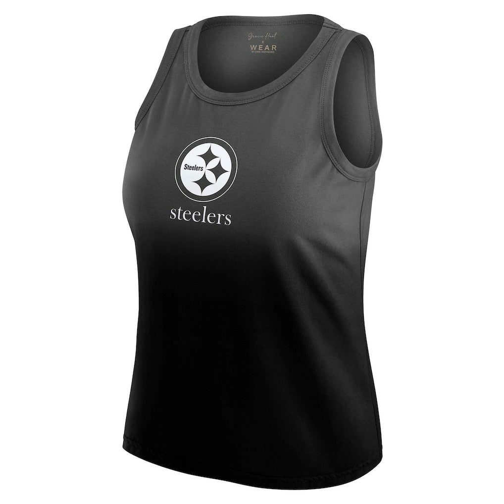 Pittsburgh Steelers WEAR by Erin Andrews x Gracie Hunt Women's Ombre Tank Top - Black - NFL