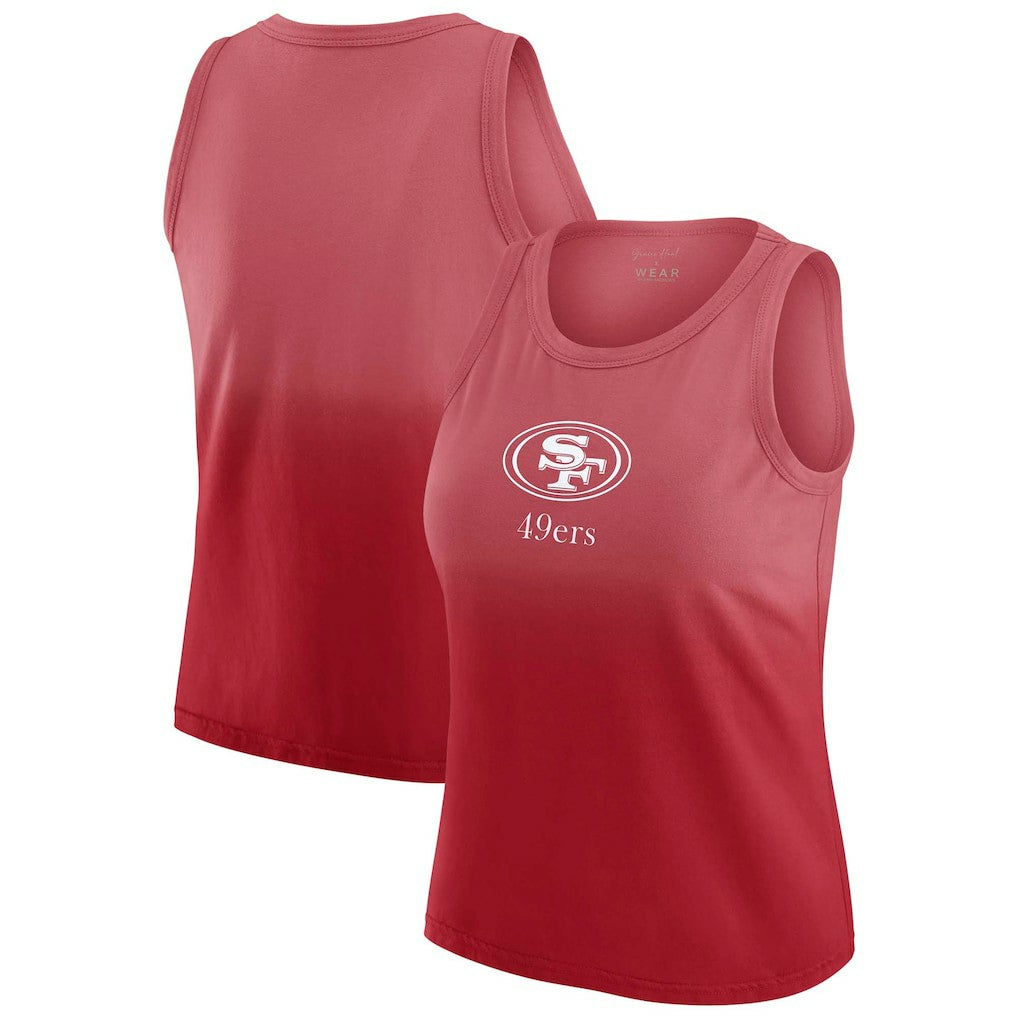San Francisco 49ers WEAR by Erin Andrews x Gracie Hunt Women's Ombre Tank Top - Scarlet - NFL