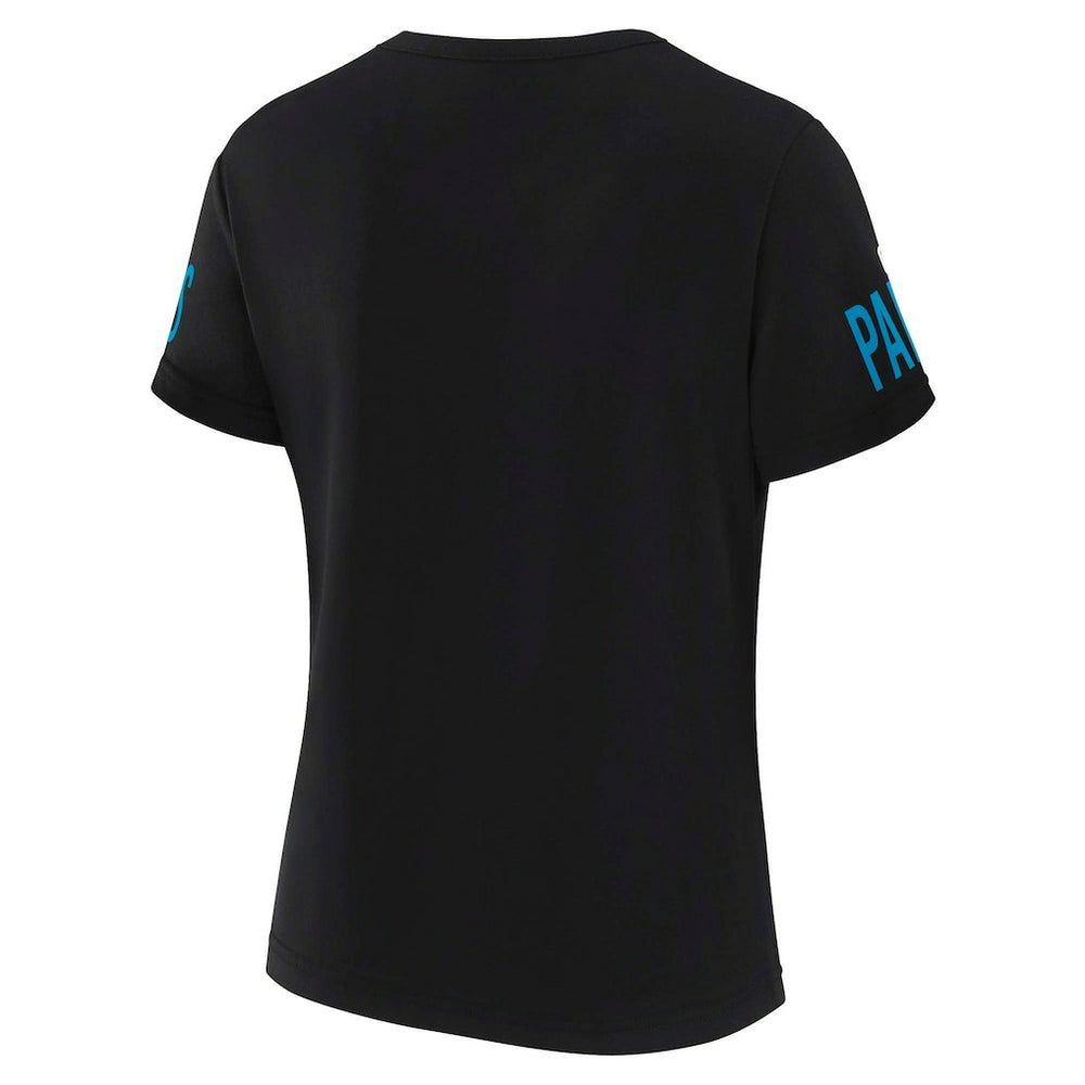 Carolina Panthers WEAR by Erin Andrews x Gracie Hunt Women's Draft Me Lace-Up T-Shirt - Black - NFL