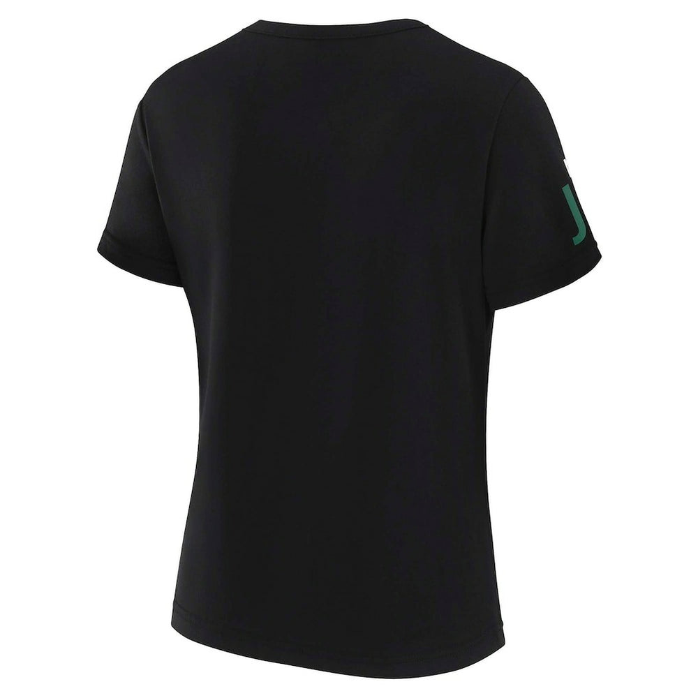 New York Jets WEAR by Erin Andrews x Gracie Hunt Women's Draft Me Lace-Up T-Shirt - Black - NFL