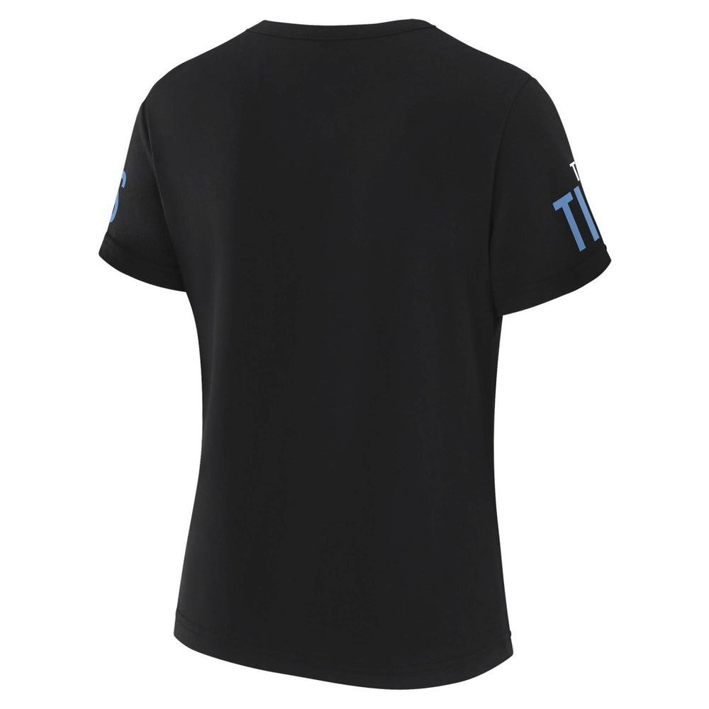 Tennessee Titans WEAR by Erin Andrews x Gracie Hunt Women's Draft Me Lace-Up T-Shirt - Black - NFL