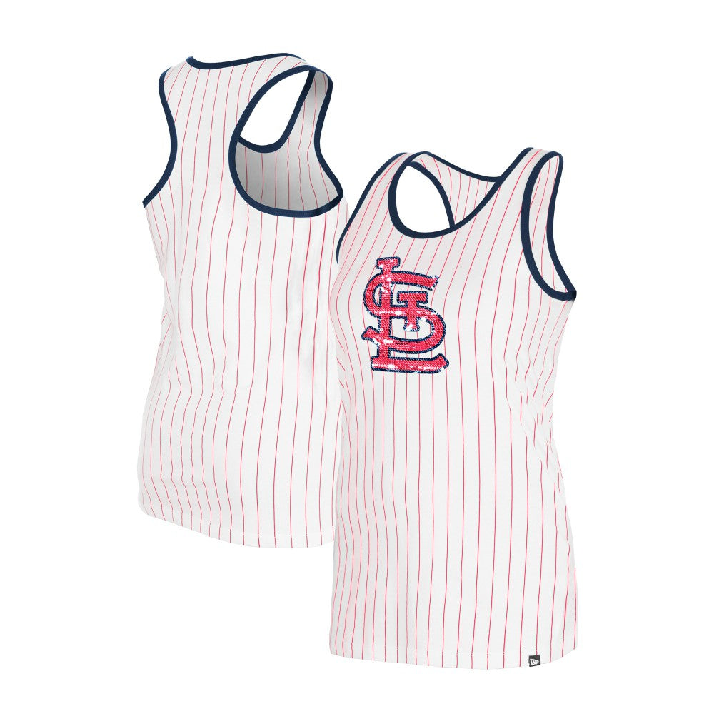 St. Louis Cardinals New Era Women's Gameday Pinstripe Tank Top Outlet