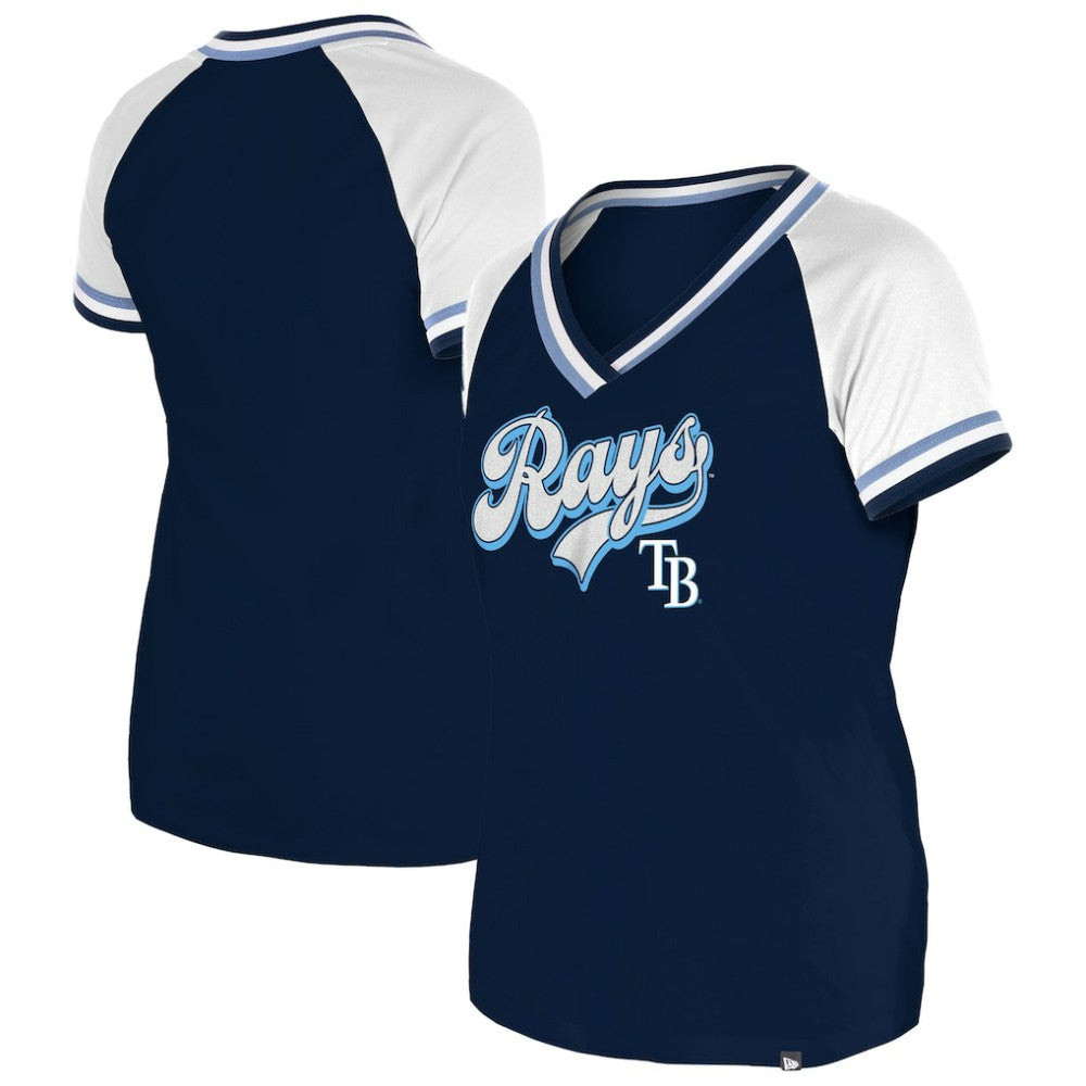 Tampa Bay Rays New Era Women's Gameday Raglan V-Neck T-Shirt Discount