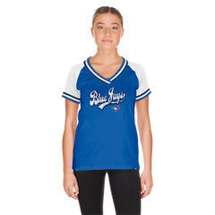 Toronto Blue Jays New Era Women's Gameday Raglan V-Neck T-Shirt Sale