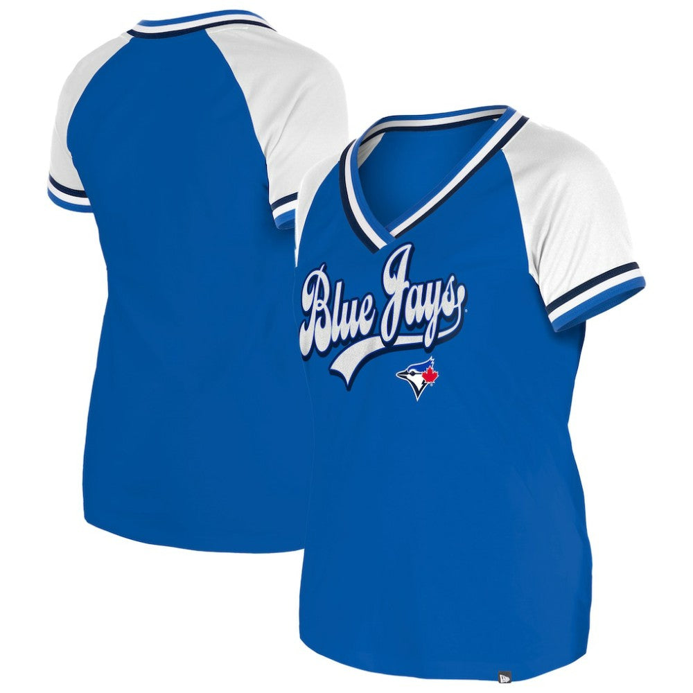 Toronto Blue Jays New Era Women's Gameday Raglan V-Neck T-Shirt Sale