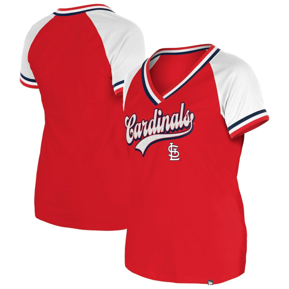 St. Louis Cardinals New Era Women's Gameday Raglan V-Neck T-Shirt Online