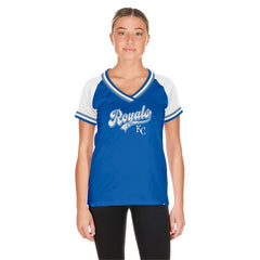 Kansas City Royals New Era Women's Gameday Raglan V-Neck T-Shirt Outlet