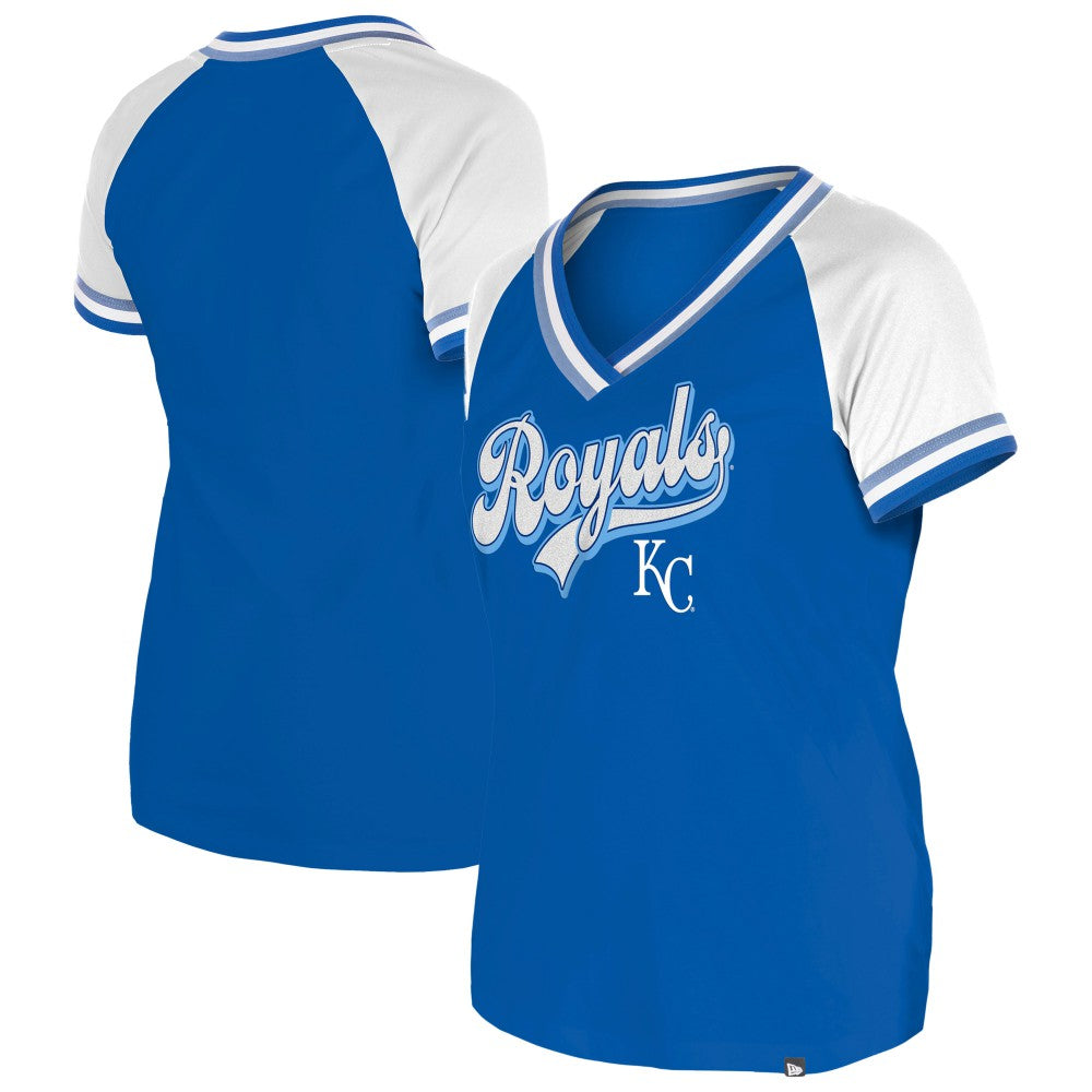 Kansas City Royals New Era Women's Gameday Raglan V-Neck T-Shirt Outlet