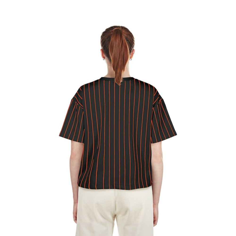 Baltimore Orioles New Era Women's Cooperstown Collection Multiplier Pinstripe Cropped T-Shirt Discount