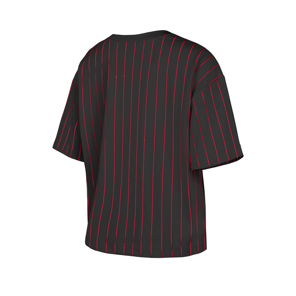 Cincinnati Reds New Era Women's Cooperstown Collection Multiplier Pinstripe Cropped T-Shirt Online