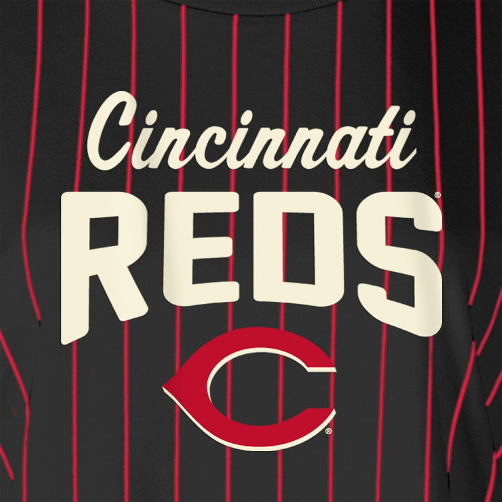 Cincinnati Reds New Era Women's Cooperstown Collection Multiplier Pinstripe Cropped T-Shirt Online